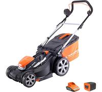 Yard Force Cortacésped giratorio inalámbrico de 37 cm con batería de iones de litio de 40 V y cargador rápido LM G37A