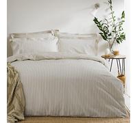 Yard furn Hebden Mélange Juego De Funda Nórdica De Algodón A Rayas - Ropa De Cama Reversible Ultra Suave (Natural - Doble - 200x200cm)