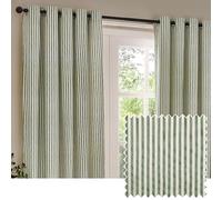 Yard furn Hebden Par De Cortinas con Ojales - Cortinas A Rayas con Forro De Algodón Ultrasuave (Bosque - 168x183cm)