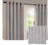 Yard furn Hebden Par De Cortinas con Ojales - Cortinas A Rayas con Forro De Algodón Ultrasuave (Gris - 168x183cm)