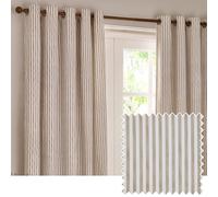 Yard furn Hebden Par De Cortinas con Ojales - Cortinas A Rayas con Forro De Algodón Ultrasuave (Natural - 168x229cm)
