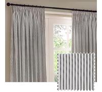 Yard furn Hebden Par De Cortinas Plisadas - Cortinas A Rayas con Forro De Algodón Ultrasuave (Gris - 168x229cm)