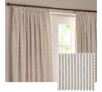 Yard furn Hebden Par De Cortinas Plisadas - Cortinas A Rayas con Forro De Algodón Ultrasuave (Natural - 168x229cm)