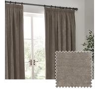 Yard Heavy Chenille Plisado De Lápiz Par De Cortinas - Suave Filtrado De Luz Terciopelo Cortinas (Greige - Ancho 229 x Largo 229cm)