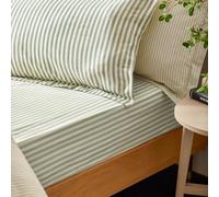 Yard Hebden Midi A Rayas Bajeras Ajustables - Sábana De Algodón 100% Ultrasuave con Rayas (Bosque - Individual - 90x190x32cm)