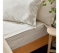 Yard Hebden Midi A Rayas Bajeras Ajustables - Sábana De Algodón 100% Ultrasuave con Rayas (Gris - Individual - 90x190x32cm)