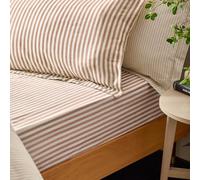 Yard Hebden Midi A Rayas Bajeras Ajustables - Sábana De Algodón 100% Ultrasuave con Rayas (Pacana - Doble - 137x190x32cm)