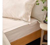 Yard Hebden Midi A Rayas Bajeras Ajustables - Sábana De Algodón 100% Ultrasuave con Rayas (Rosa - Individual - 90x190x32cm)