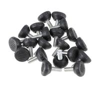 Yardenfun 20 Piezas de Patas Roscadas para Muebles Ajuste de Altura, Pies Niveladores de Hierro y Plástico Negros, Fáciles de Instalar para Oficinas y Salas de Conferencias