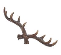 Yardenfun Gancho de resina estilo vintage para pared con forma de cuernos, marrón grande, soporte para colgar toallas y batas en habitación y sala de entretenimiento
