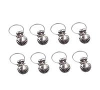 Yardenfun Pinzas para Cortinas de Acero Inoxidable Plata, 8 Piezas Gancho | Clip de Concha, Agarre Firme y Uso Multifunción, para Barra y Ventana