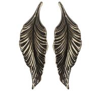 Yardenfun Tiradores de Puerta en Forma de Hoja Creativos para Muebles, Aleación de Zinc, Tacto Cómodo y Borde Suave, Estilo Retro para Armarios y Ventanas Hogar, Paquete de 2 Piezas