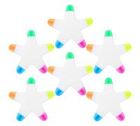 Yardwe 6 Piezas Rotulador Fluorescente Estrella de Cinco Colores en