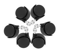 Yardwe 6 Piezas Ruedas Giratorias para Silla de Escritorio Ruedas de Repuesto para Silla Giratoria Negro Metal y Plástico sin Freno con Tuercas para Rodantes y Muebles Hogar y Trabajo