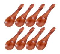 Yardwe 8 Piezas Cuchara de Madera Pequeña, Mini Cucharas para Condimentos, Marrón, Madera, Superficie Lisa, para Cocinar y Cocinas Domésticas