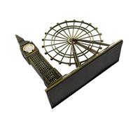 Yardwe Adorno de Londres Reloj la Torre y Noria en Aleación de Zinc Dorado, Decoración Versátil para Gabinete y Estantes, Recuerdo Turístico y Accesorio de Viaje