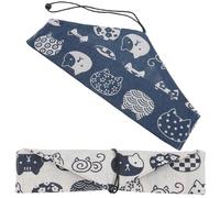 Yardwe Bolsa para vajilla reutilizable estilo japonés con cordón, 2 unidades de tela para cubiertos y palillos, organizador portátil ideal para fiestas y cocina 9.84x4.52 pulgadas