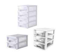Yardwe Cajonera de Plástico Transparente Color Claro Organizador de Escritorio Portátil de Dos Cajones Multifuncional para Almacenamiento y Orden Oficina y Hogar