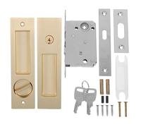 Yardwe Cerradura de Seguridad para Puerta Corredera de Armario Dorada | Aleación de Zinc, Doble Cara y Empotrar, Instalación Simple, Uso Versátil en Hojas Corredizas y Armarios