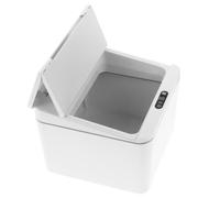 Yardwe Cubo de Basura para Coche Inteligente Sensor, 6l Blanco ABS | Apertura Automática, Diseño Reducido para Interior del Coche, Uso en Escritorio, para Papel y Snacks