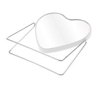 Yardwe Espejo de Tocador de Doble Cara Soporte de Hierro Giratorio 360° | Superficie de Alta Definición, Base Estable y Ángulo Ajustable, Blanco para Mesa y Tocador