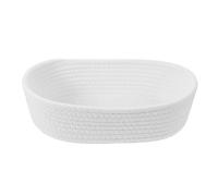 Yardwe Organizador de Escritorio Tejido en Cuerda de Algodón Blanco, Barco | Cesta de Almacenamiento Suave, Asa Portátil, para Baño y Estante, Adecuado para Papelería y Correo