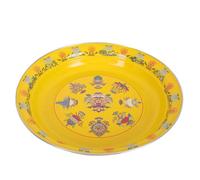 Yardwe Plato Esmaltado de 30 Cm para Restaurante, Resistente al Calor, Borde Plano y Acabado Delicado, Adecuado para Banquetes y Bodas