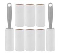 Yardwe Rodillo Quitapelusas Adhesivo Gris con 1 Mango Ergonómico, 2 Rollos de Papel de 40 Hojas y 6 Rollos de 10 Cm para Ropa, Alfombras y Pelo de Mascotas, Limpieza Eficaz para Muebles