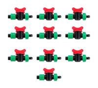 Yardwe Válvula Control de Flujo de Agua de 16mm Doble Bloqueo de Riego por Goteo Material Plástico Paquete de 10 Piezas para Cinta de Riego para Jardinería en Invernadero