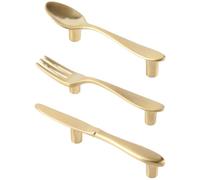YARNOW 3 Piezas Tiradores de Gabinete Cuchara Tenedor Cuchillo | Acabado Elegante Europeo, Suave al Tacto y Resistente Corrosión, para Armarios y Cajones