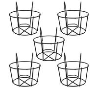 YARNOW 5 macetas redondas colgantes para barandilla: 8,7 x 6,3 x 5,9 pulgadas. Cesta de metal para bonsáis, soporte para macetas, estantes de hierro para plantas en, soporte para jardín, balcón o