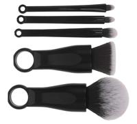 YARNOW 5 Piezas Juego de Brochas para Base de Maquillaje, Pincel de Maquillaje, Negro, Fibra Sintética y Abs, Aplicación Precisa, Acabado Profesional, Portátil
