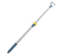 YARNOW Barra de Armario Ajustable Telescópica 53-78cm de Acero Inoxidable | Azul, Mango Ergonómico Gancho para Perchas, Aluminio Metálico, para Lavandería y Zonas Altas