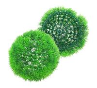 YARNOW Bolas de Césped Artificial Decorativas Verdes de 10 Pulgadas para