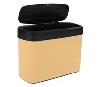 YARNOW Bote de Basura Puerta del Coche, Cubo Beige de Cuero | Diseño Portátil, Uso como Contenedor de Almacenamiento, Estilo Simple Moderno, para Mantener el Interior Ordenado