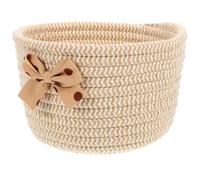 YARNOW Cesta de Almacenamiento con Moño de Cordón para Recogida de Snacks y Cosméticos Cesto para Mesa de Hogar Pequeña Cesta de Almacenamiento para Ropa Juguetes o Accesorios