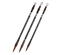 YARNOW Juego de 3 Pinceles de Caligrafía Chinos de Pelo y Madera, Cómodos para Escribir Pareados, Ideales para Principiantes y Profesionales