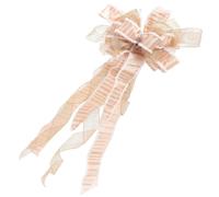 YARNOW Lazo Navideño Grande de Poliéster para Copa de Árbol de Navidad | Accesorio DIY Cinta Larga, Decoración Festiva Clásica, Adecuado para Manualidades y Escena Navideña