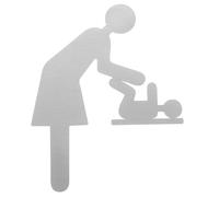 YARNOW Letrero para Cambiador de Bebés, Señal de Cambio de Pañal y Señalización Baño de Acero Inoxidable Plata, Diseño Claro, Instalación Fácil, para Madres y Bebés en Restaurantes