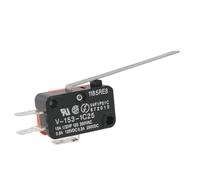 YARNOW Microinterruptor Spdt V-153-1c25 Palanca Larga de Bisagra, Acción Momentánea, 15a 250v, Material Plástico y Metal para Sensor Final de Carrera