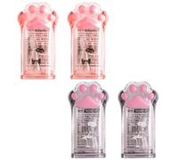 YARNOW Sacapuntas Manual Kawaii con Diseño de Garra de Gato, 4 Piezas de Plástico y Metal con Protección para Dedos, Adecuado para Lápices para Dibujar y Uso Escolar