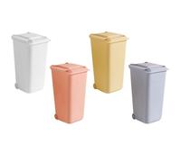 YARNOW Set de 4 Cubos de Basura Miniatura para Escritorio de Oficina, Plástico Resistente Tapa, Tamaño Pequeño Adecuado para Organización Creativa y Práctica Escritorio