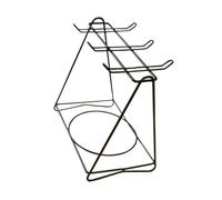 YARNOW Soporte para Tazas y Platos Negro de Hierro para 6 Vasos y 6 Platos | Organizador de Cocina para Encimera, Secado y Exhibición, Uso en Mostrador, Formato Compacto