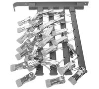YARNOW Tendedero de Ropa Montado Pared Giratorio, Pinza para Calcetines Plegable, 28 Clips, Aleación de Aluminio, Ahorra Espacio, Prueba de Viento, para Ropa Interior y Calcetines, Hogar