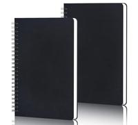Yarotm Cuaderno A5 Punteada 5mm - Pack 2 Libretas en Espiral Punteado - Cuadernos Puntos 60 Hojas 100gr Dotted - Libreta Lettering Kraft Negro Tapa Dura - Notebooks a5