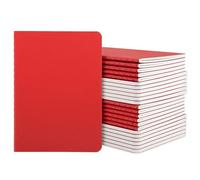 Yarotm Cuaderno A6-24 Piezas Libreta Cuadricula Tapa Blanda 10x14 cm - 100GSM Papel Bloc de Notas A6 Cuadriculado 5mm - 30 Hojas/60 Páginas Notebook para Apuntes, Colegio, Rojo