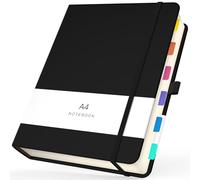 Yarotm Cuaderno de Notas A4-100gsm Papel Rayadas Libreta - Bloc de Notas A4 Cuero PU Diario - Notebook Tamaño A4 21.5x28cm - 360 Páginas, 100 g/m², Tapa Dura en Negro