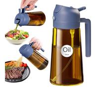 YARRAMATE Pulverizador de aceite oscuro con bloqueo de luz de 470 ml para cocinar, 2 en 1 con protección UV para la cocina, botella de aceite de cristal ámbar, botella de spray apta para alimentos