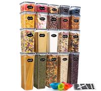 YASHE 20 Piezas Recipientes Herméticos para Alimentos, Botes Cocina, Plástico Sin BPA, con Tapas, para Almacenar Cereales, Pasta, Harina y Azúcar