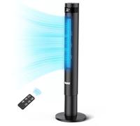 YASHE 43 '' Columna Ventilador, Columna Silenciosa 28dB, Aire Acondicionado Oscilante a 85° con Torre, Mando a Distancia, Temporizador 12h, 3 Velocidades 3 Modos de Viento